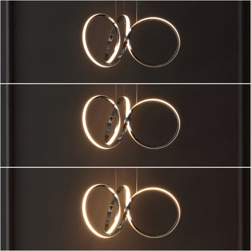 Helix 24" 1-Light Contemporary Minimalist Aluminum Ribbon Integrated LED Pendant - JONATHAN Y